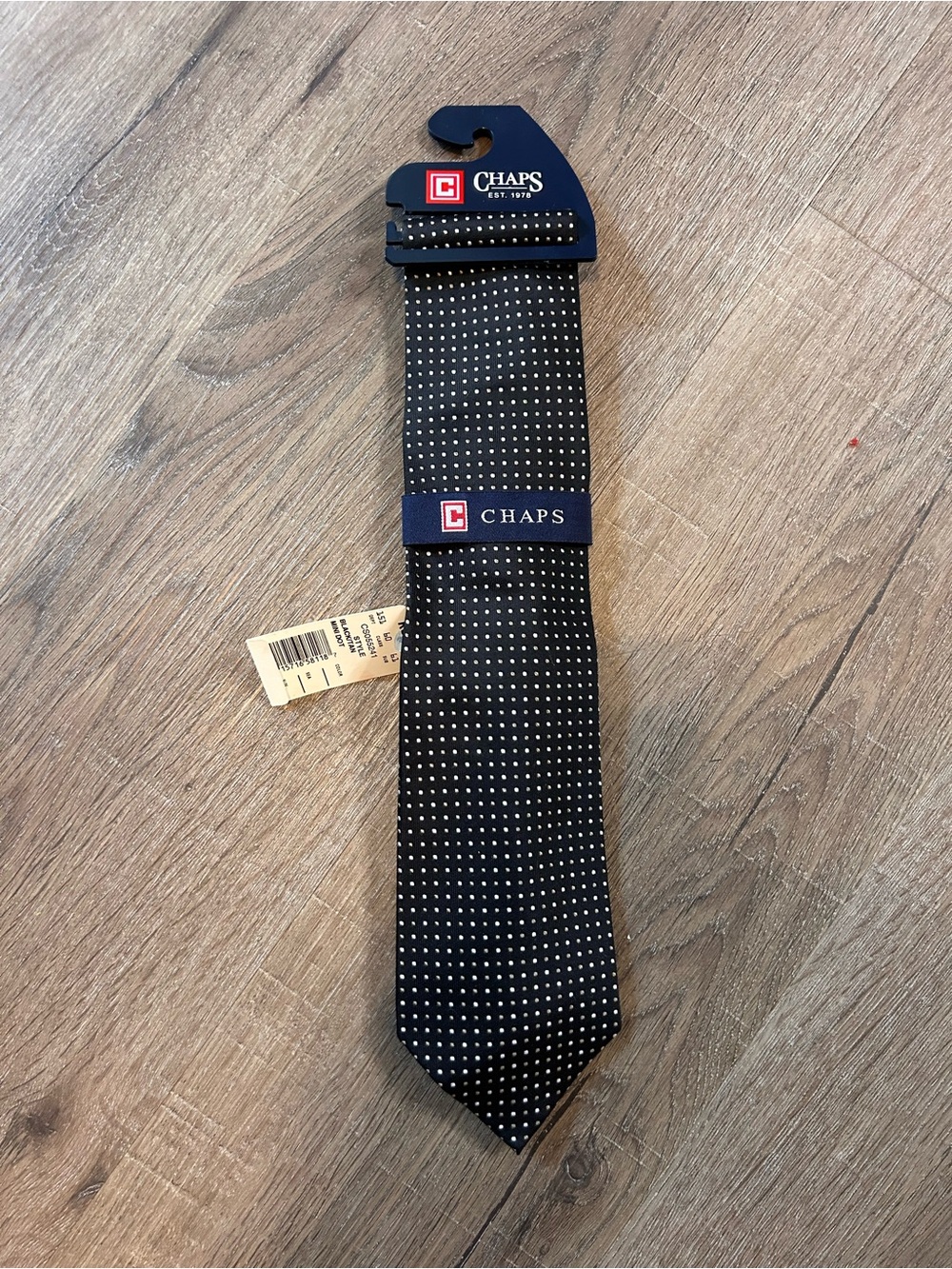 Chaps Men's Black & Tan Mini Dot Tie Necktie NWT